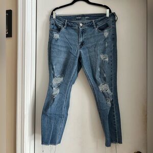 Old Navy Blue Distressed Skinny Jeans